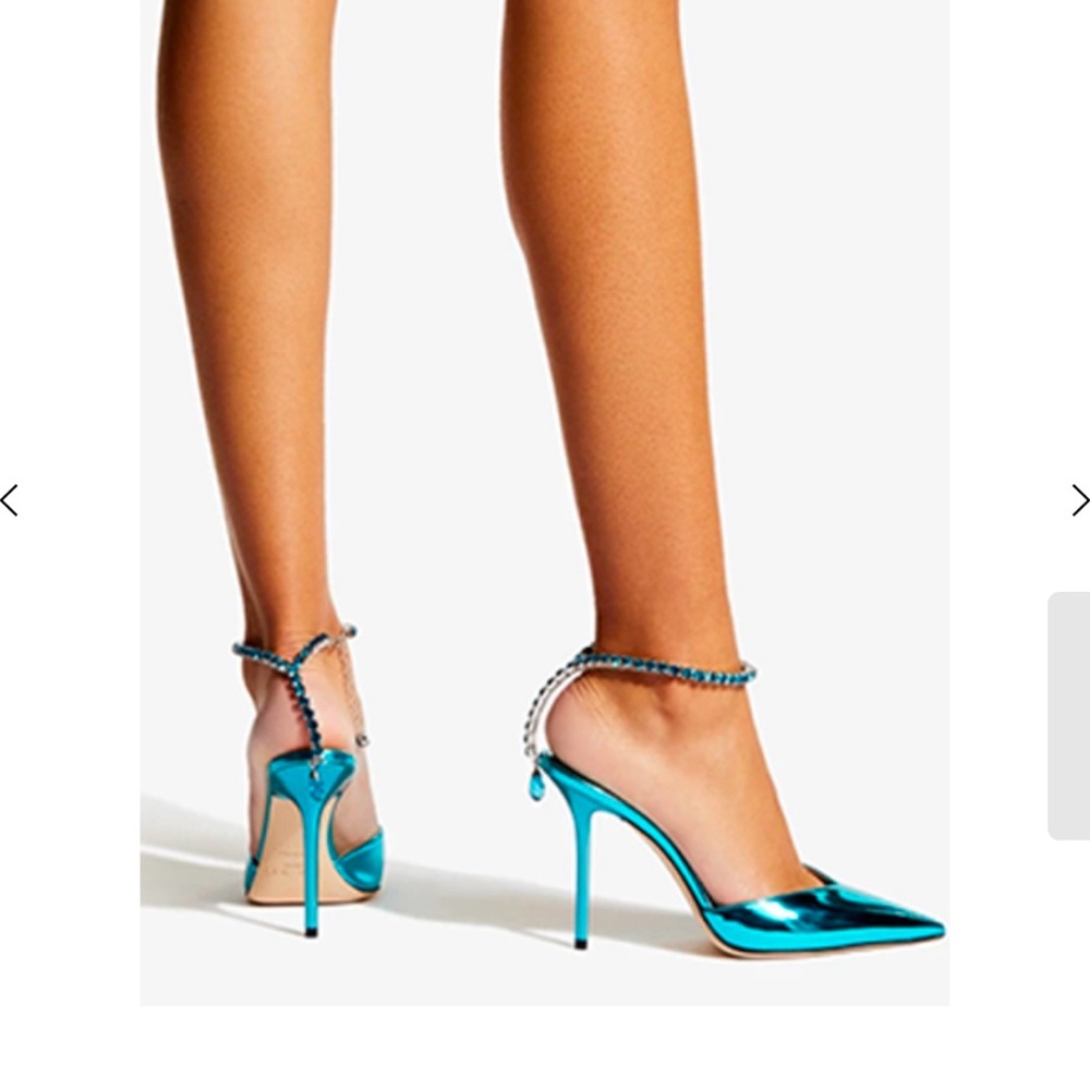 Jimmy Choo Turquoise Jeweled Pumps